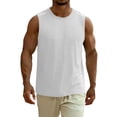 thumbnail image 4 of KeShDi Mens Tank Tops Big and Tall Shirt Men's Sleeveless and Hoodless Round Neck PulloverCasual and Fashionable Running Tank Top White XL, 4 of 8