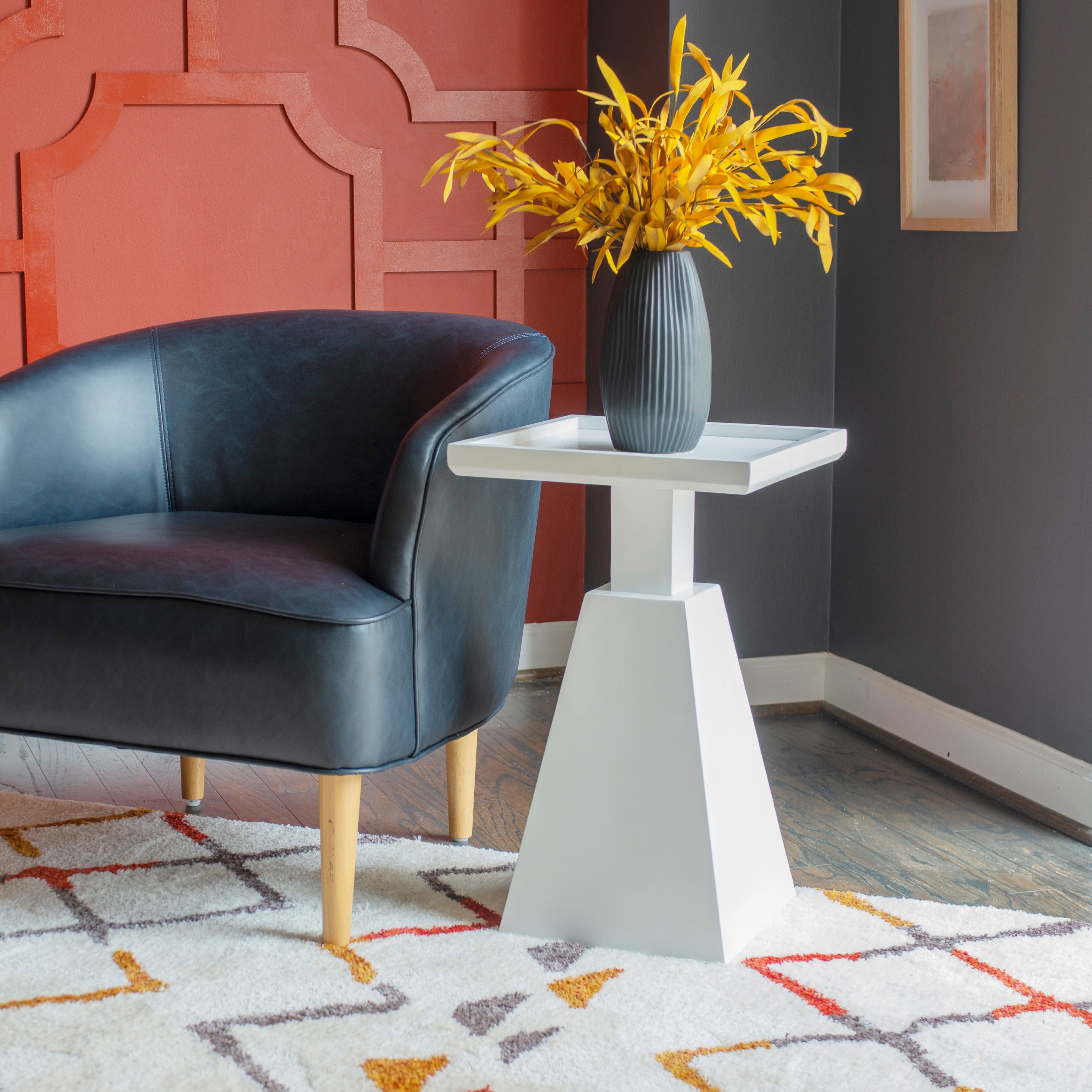Powell White Caryn Side Table, 22.5" Tall