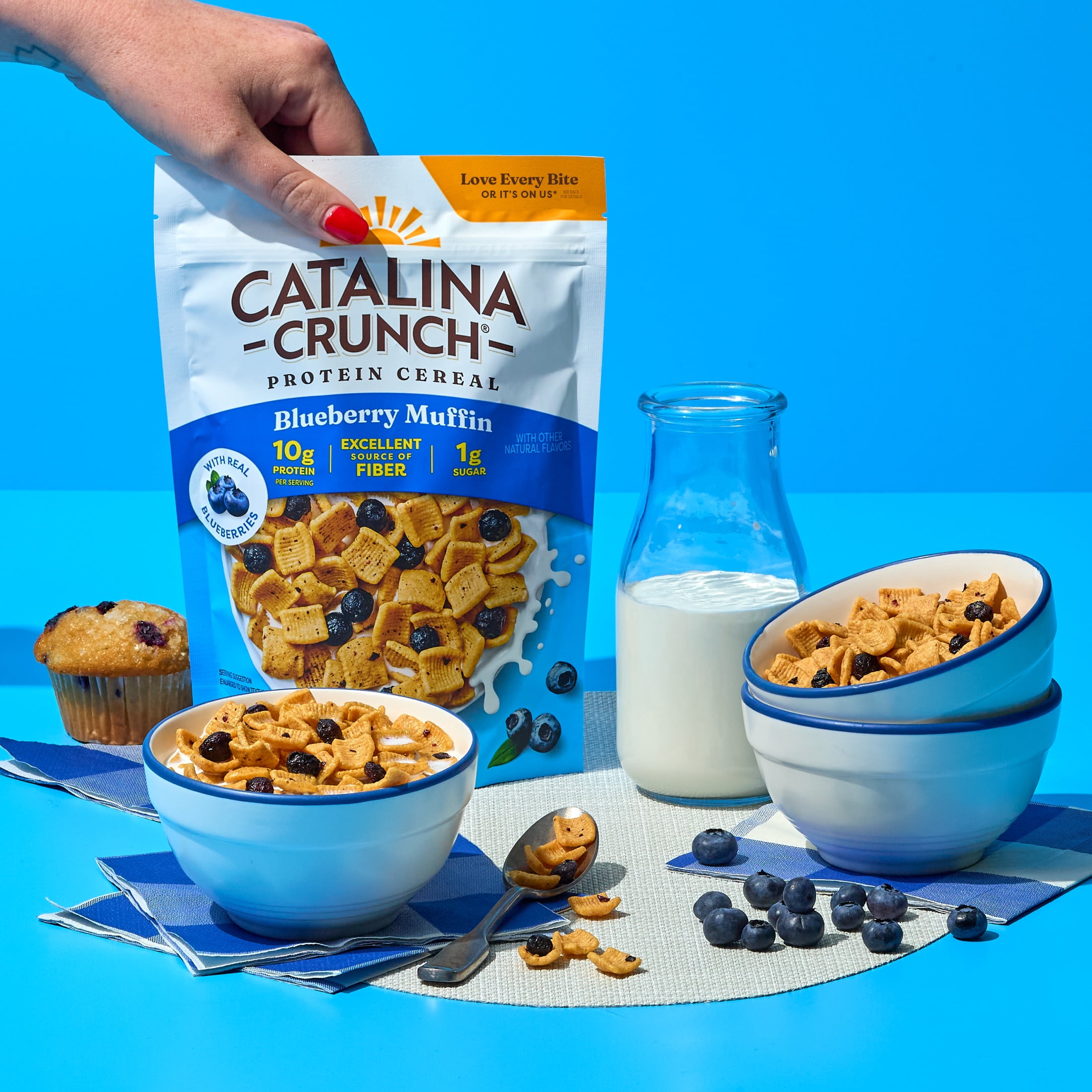 (4 pack) Catalina Crunch Protein Cereal, Blueberry Muffin With Real Blueberries 8 oz