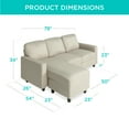 Best Choice Products Linen Sectional Sofa Couch w/ Chaise Lounge