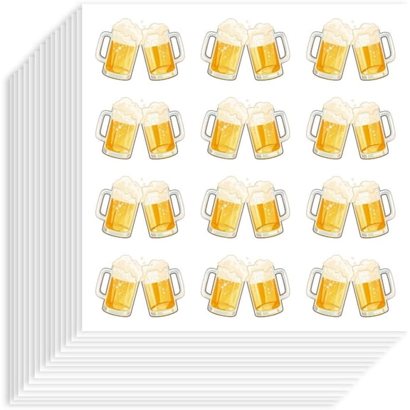 240Pcs Beer Stickers 1Inch Self-Adhesive Paper Decorative Stickers Waterproof Beer Cheers Planner Decals for Scrapbook Calendar Journals Crafting Party Gift Bag Decor
