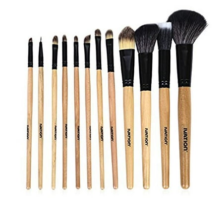 Ivation 12 Pc Leopard Makeup Brush Set with Travel Pouch