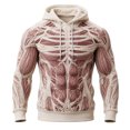 thumbnail image 3 of JIAYUE Men 3D Graphic Halloween Hoodie Skeleton Muscle Print Drawstring Long Sleeve Loose Hooded Sweatshirt for Outdoor Wear, 3 of 5
