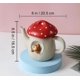 thumbnail image 4 of Cute Mushroom Teapot, Handmade Glaze Polka Dot Lid, Safety Matt Ceramic, 4 of 4