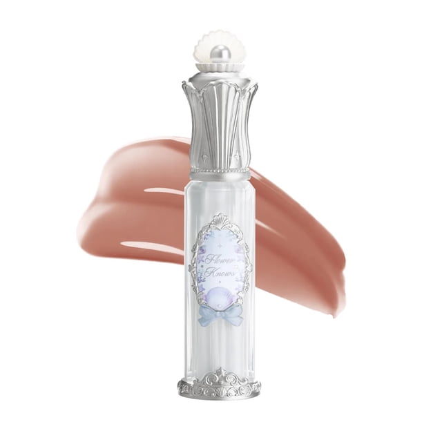 Glaze Lip Glaze Flower Knows Shell's Jewel Nourishing Shimmer Mocha Nude