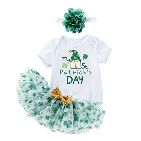 

Baby Girls Print Autumn St. Patric.k s Day Short Sleeve Romper Bodysuit Skirts Headbands Outfits Clothes Cute Teen Girl Outfits Blankets Girl Nee Born Outfit 3 Month Photography Outfits Girl Cute
