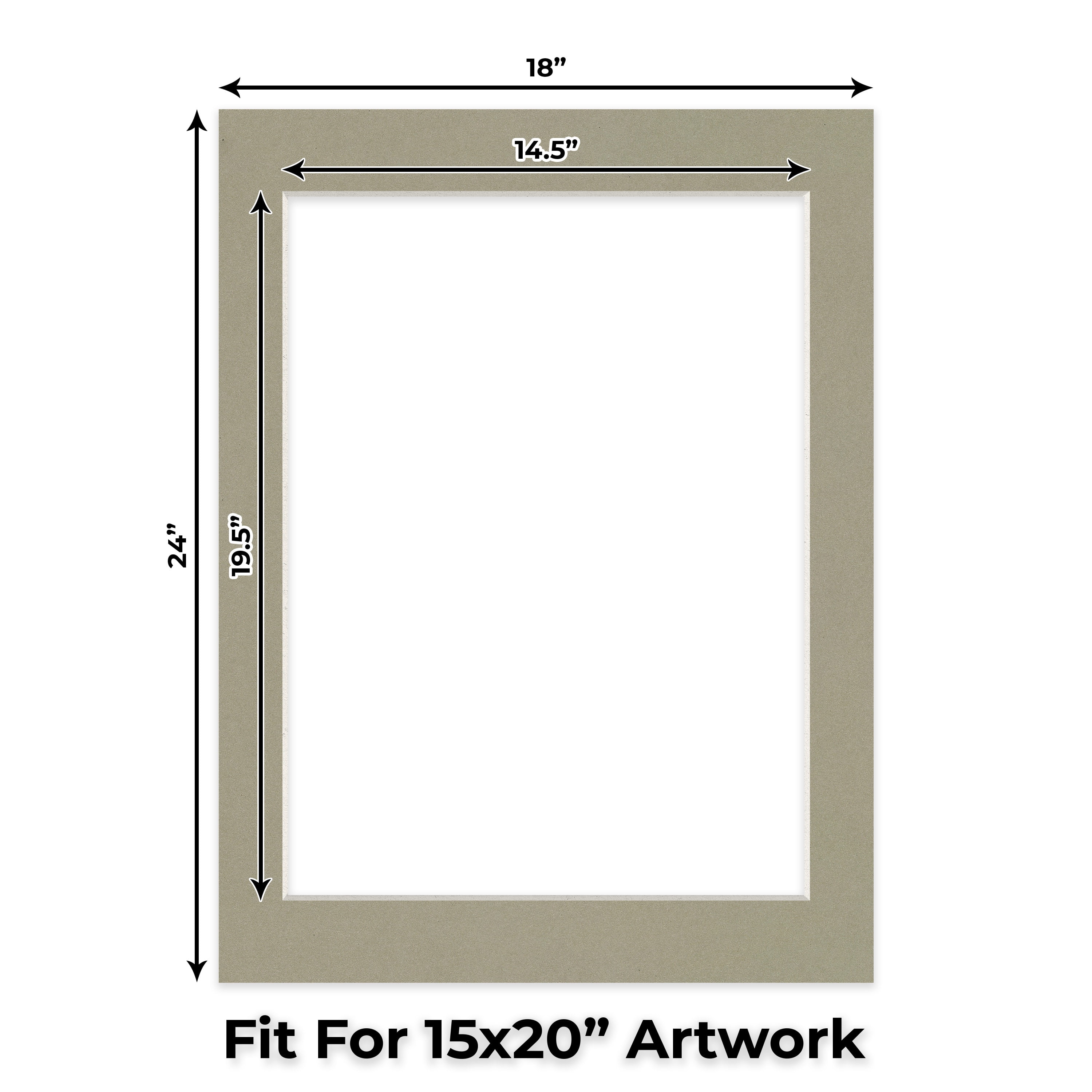 Umber Green Picture Frame Mat for 18x24 Frames - Fits 15x20 Photos - 1 Mat