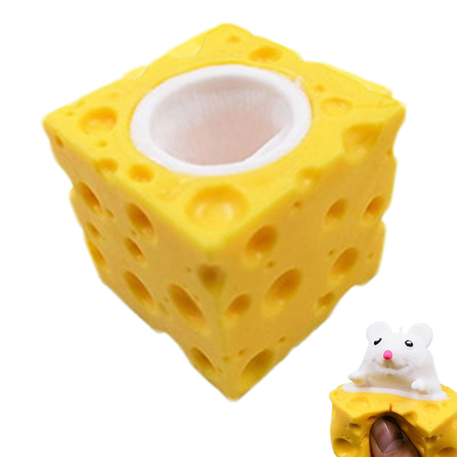 Stress Relief Decompression Squeezing Toy for Children Adults Squeeze Mouse Cup Toy Creative Animal Cheese Cup Toy Option A/a Cheese Cup Mouse Toy 