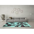 thumbnail image 3 of Ahgly Company Indoor Rectangle Abstract Turquoise Blue Modern Area Rugs, 8' x 12', 3 of 4