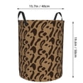 thumbnail image 4 of DouZhe Waterproof Collapsible Large Laundry Baskets, Modern Animal Print Brown Prints Circular Hamper with Handles, 4 of 7