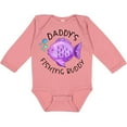 thumbnail image 3 of Inktastic Daddy's Fishing Buddy with Cute Purple Fish Boys or Girls Long Sleeve Baby Bodysuit, 3 of 5