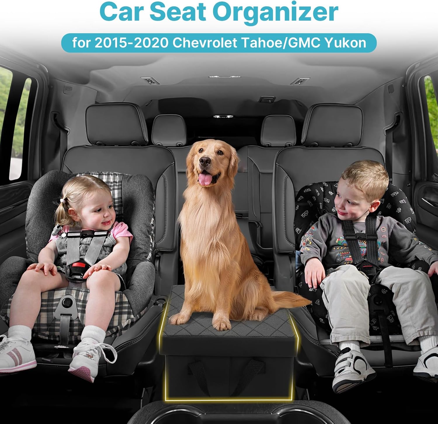 Car Seat Organizer for Ford Explorer 2020-2026, Console Organizer Backseat Toy Bin for Explorer, Seat Aisle storage Box for 6-Passenger Kids Dogs ST XLT Accessories