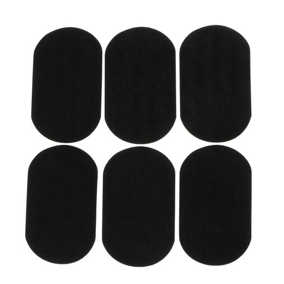 GUOOL 6pcs Fer à Repasser sur Patch Daim Tissu Applique Tissu Badge pour Vêtements Noir