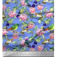 thumbnail image 1 of Soimoi Poly Georgette Fabric Leaves,Floral & Hummingbird Bird Fabric Prints By Yard 42 Inch Wide, 1 of 1