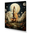 thumbnail image 2 of Designart "Retro Space Impressions" Rocketship Wall Decor, 2 of 7