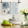 thumbnail image 2 of Blue Floral Leaves Boho Kitchen Towels Dish Towels, 18x26 Inch Seasonal Decoration Hand Towels Set of 4, 2 of 6