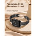thumbnail image 6 of Wearlizer Slim Stainless Steel Watch Band Compatible with Apple Watch Bands 38/40/41/42/44/45/46/49mm Women Thin Link Bracelet Adjustable Strap for Series 11/10/9/8/7/6/5/4/3/SE/Ultra, 6 of 6