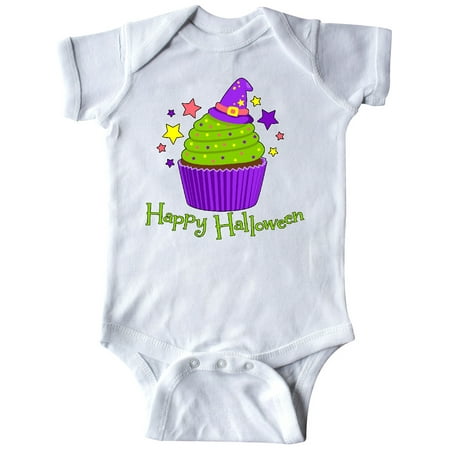

Inktastic Happy Halloween- cute witch hat cupcake Gift Baby Boy or Baby Girl Bodysuit