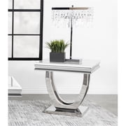 Coaster Kerwin Metal U-base Square End Table in White and Chrome