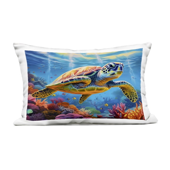 Stupell Industries Sun Rays Under The Sea Outdoor Printed Pillow design by LSR Design Studio, 14 x 7 x 20