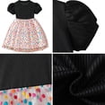 thumbnail image 2 of IPIO Girls Black Puff Sleeve Dress with Colorful Polka Dot Tulle Skirt, Birthday Party Fit and Flare Dress, 2 of 7