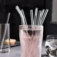 thumbnail image 2 of Reusable Glass Straws Set, 4-piece Drinking Staws with Cleaning Brush, 8" x 8 mm, Transparent Straws, Smoothie Straws for Milkshakes Tea Juice Wine, Dishwasher Safe, 2 of 8