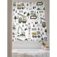 thumbnail image 3 of Sheer Curtains 63 Inch Length 2 Panels Set for Bedroom, Cartoon Tractor Semi Sheer Curtains for Windows, Cute Digger Shovel Truck Country Car Voile Window Treatments Rod Pocket Curtain, 3 of 7