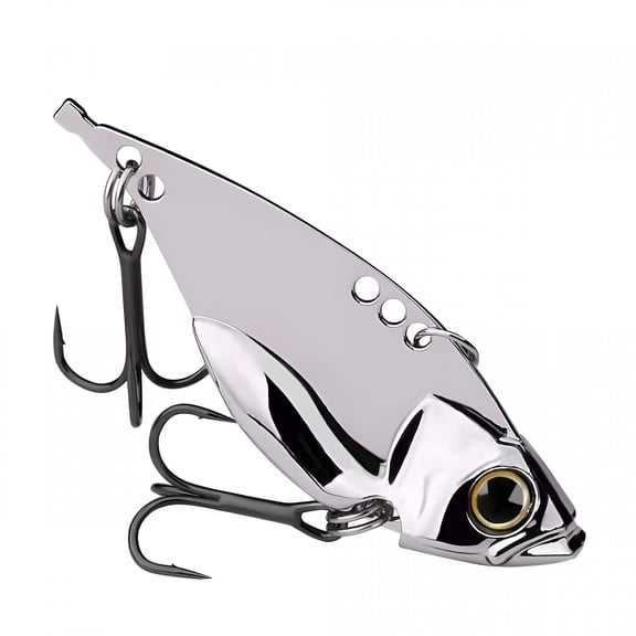 BESTSKY 5 Pack Metal Blade Baits for Bass Fishing Lures Hard Metal Vib Fishing Spoons Crankbaits Swimbaits for Trout Walleye Crappie Saltwater Blade Bait Fishing (Silver Blade Baits_5Pcs/Box)