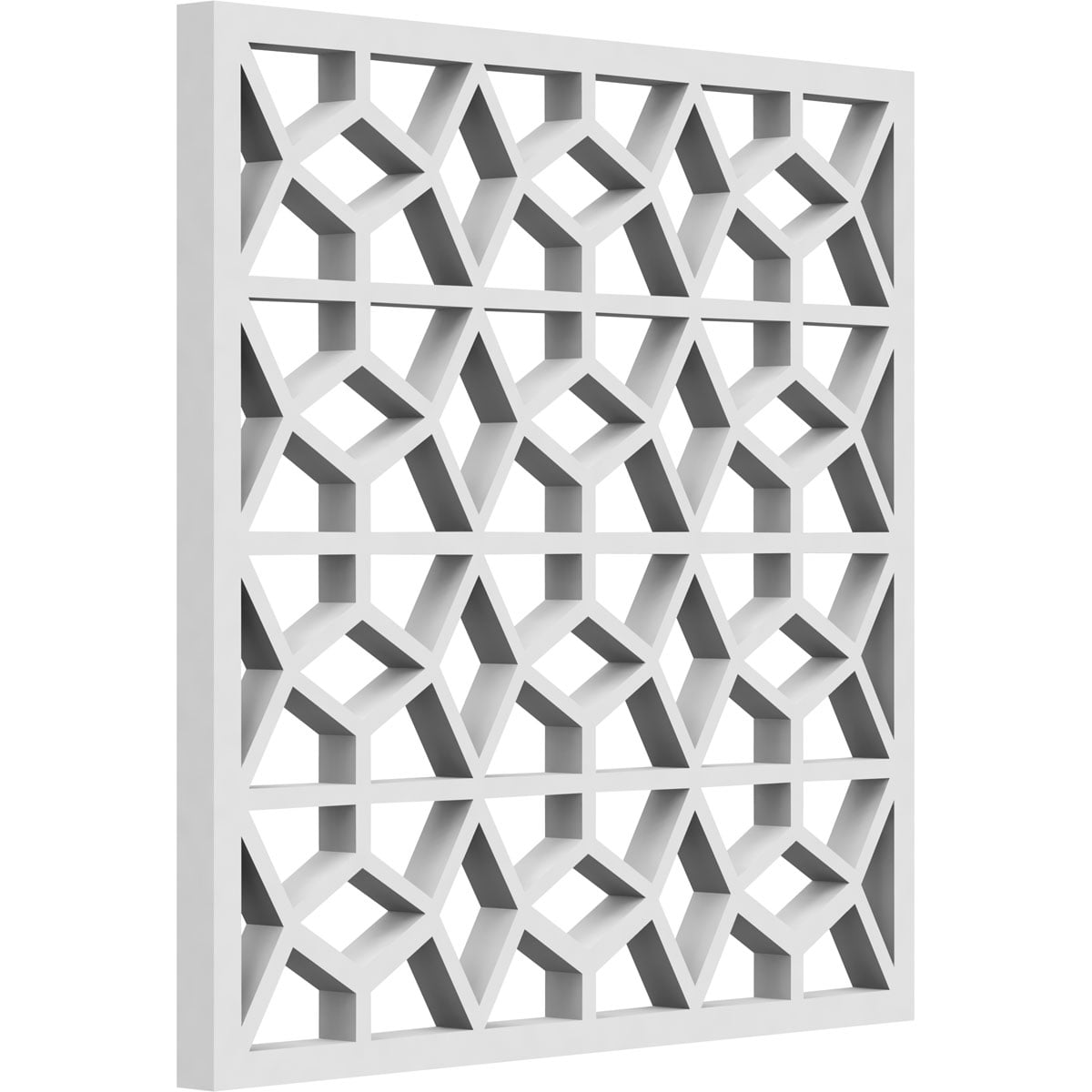 Ekena Millwork 7 3/8"W x 7 3/8"H x 3/8"T Extra Small Akron Decorative Fretwork Wall Panels in Architectural Grade PVC