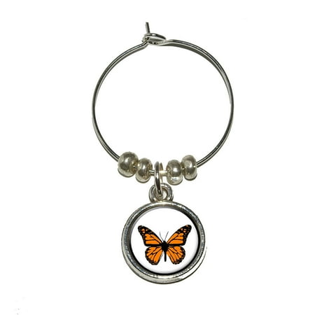 - Monarch Butterfly Wine Glass Charm
