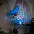 thumbnail image 3 of Teresa's Collections 41.7''H Butterfly Outdoor Solar Lights, Lawn Ornaments Flower Solar Garden Light for Yard Patio Garden Decor, 3 of 14