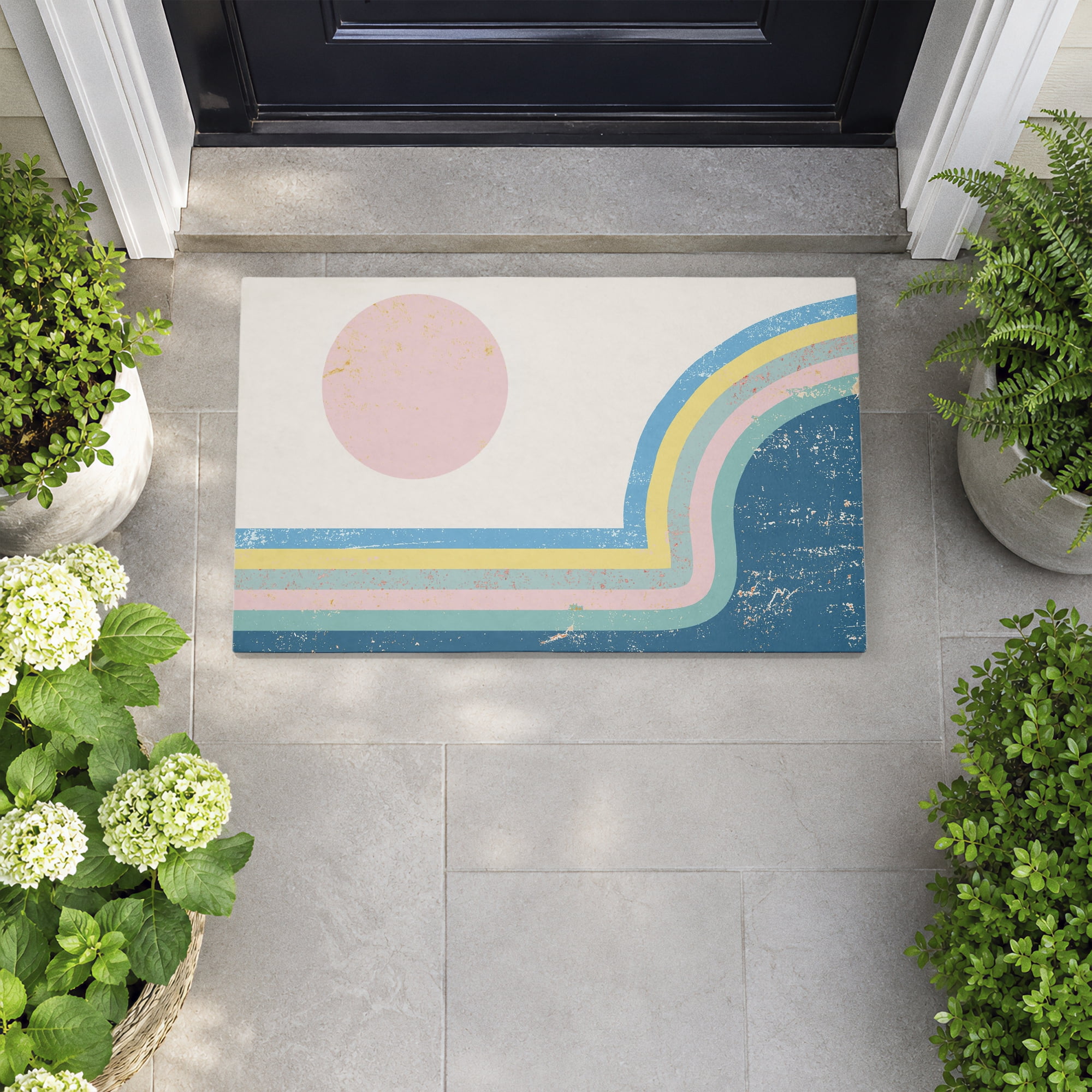 Stupell Industries Retro Rainbow Arches Printed Outdoor Door Floor Mat, design by Ziwei Li