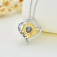 thumbnail image 2 of SOULMEET 925 Sterling Silver I Love You 100 Languages Necklace I Love You Forever Infinity Heart Mom Sunflower Projection Pendant Necklace for Women Mother's Day Gift, 2 of 10