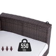 thumbnail image 5 of Espresso Wicker Porch Swing 7ft Hanging Chain with Cream Padded Cushion, 5 of 5