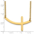 thumbnail image 5 of Chisel Stainless Steel Polished Yellow IP-plated Curved Sideways Cross on an 18 inch Cable Chain Necklace, 5 of 5