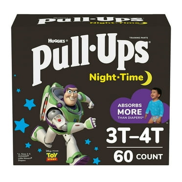 Huggies Pull Ups Boys Night Time Training Pants, Size 3T 4T, 60 Ea..