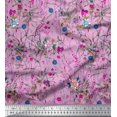 thumbnail image 1 of Soimoi Pink polyester Crepe Fabric Leaves & Floral Print Fabric by The Yard 42 Inch Wide, 1 of 1