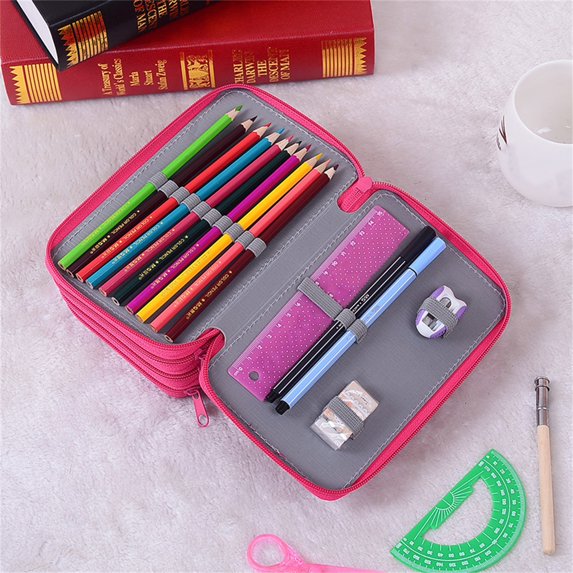 Trayknick Durable and Portable Stationery Box with High Capacity - Drop-proof, Strong Zipper, No Odor - Anti-deform, Large Pencil Bag for Students