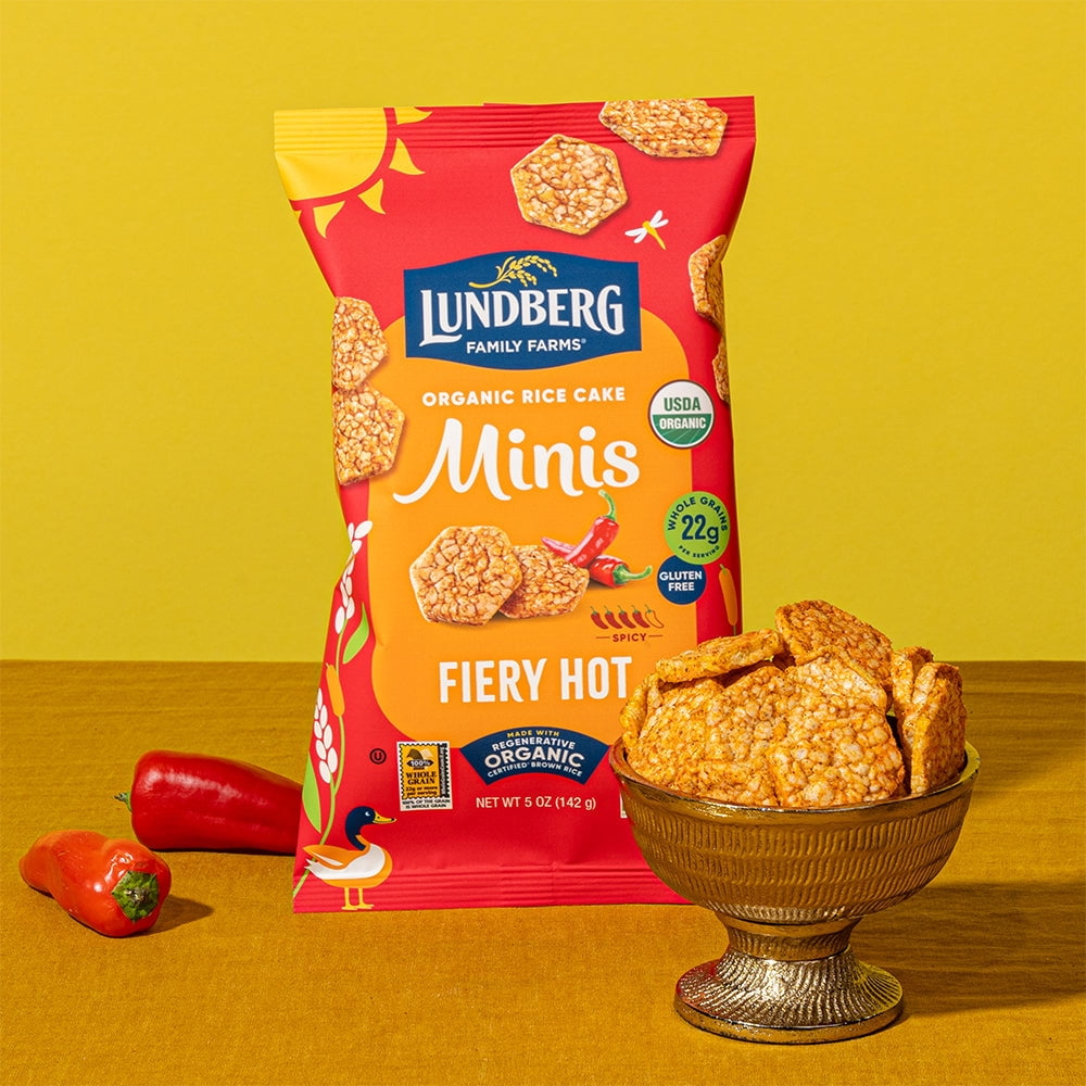 (Pack Of 6) Lundberg Rice Cake Mini Fiery Hot 5 Oz