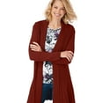 thumbnail image 2 of Cardigans for Women Long Sleeve Swingy Soft Knit Cardigan Sweater W/Pocket-Merlot (X-Large), 2 of 5