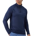 thumbnail image 3 of cfhntfmh Mens 1/4 Zip Pullover Workout Performance Tshirt Long Sleeve Hiking Outdoor Shirts Quick Dry Gym Tops(Navy,Large), 3 of 6