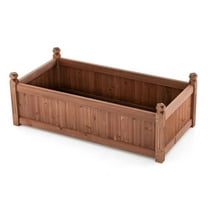 Rectangular Planter Box 46x24x16 Inch - Outdoor Wood Garden Bed with Drainage