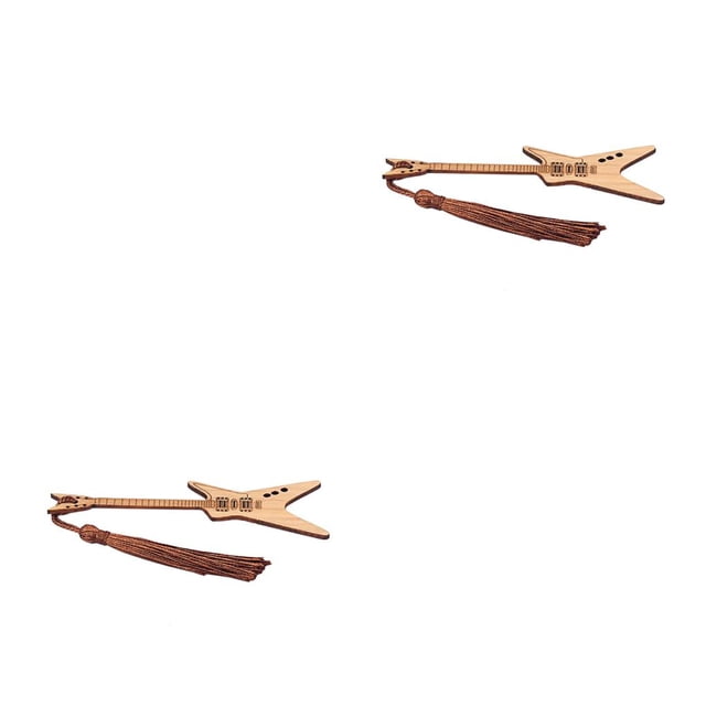 Eigraketly Small Bookmark Chic Bag Decor Bass Style Simple Supply Fixers Pendent Page Marker Shape Keyring Guitar Stationery Pattern Como se muestra 2piezas Eigraketly CBP470953