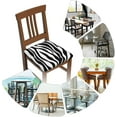 thumbnail image 2 of Seat Covers for Dining Room Chairsset of Set of 6, Black White Zebra Stripe Stretch Chair Seat Covers Cushion Slipcovers for Kitchen Office, 2 of 6