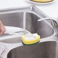 thumbnail image 5 of Esponja para palillos para lavar platos, esponja para lavar platos, esponja para lavar platos con mango 6 cabezales de esponja de repuesto para fregadero de cocina y baño TUNC Sencillez, 5 of 5