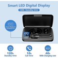 thumbnail image 4 of Auriculares Bluetooth para teléfonos móviles Auriculares inalámbricos con estuche de carga y pantalla LED inteligente, tiempo de conversación de 10 h Auriculares manos libres -mng, 4 of 5