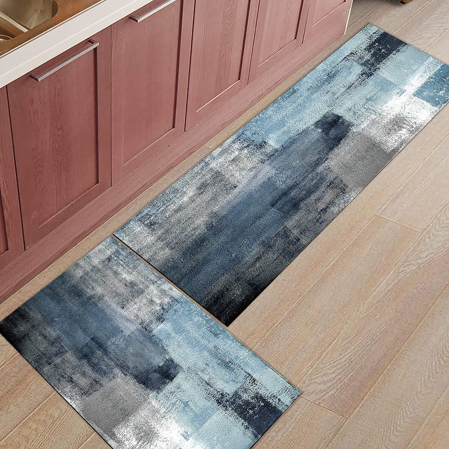 Twill Kitchen Mat Kitchen Rugs Set of 2 Non Skid Washable Sink Heavy D –  Modern Rugs and Decor