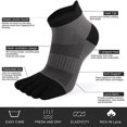 thumbnail image 3 of 3 pares de calcetines deportivos antideslizantes de cinco dedos transpirables para correr maratón Calcetines de algodón para exteriores para hombres y mujeres, 3 of 5