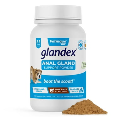 Vetnique Labs Glandex Anal Gland Support Powder, for All Dogs & Cats, Beef Liver Flavored, 2.5 oz