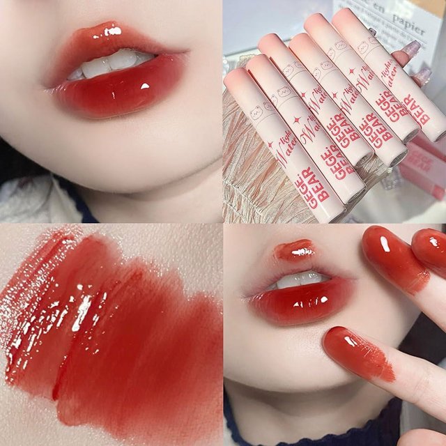 Agua Brillo Cristal Hidratante Tinte Labial Y Mancha , Espejo-Como Y Antiadherente